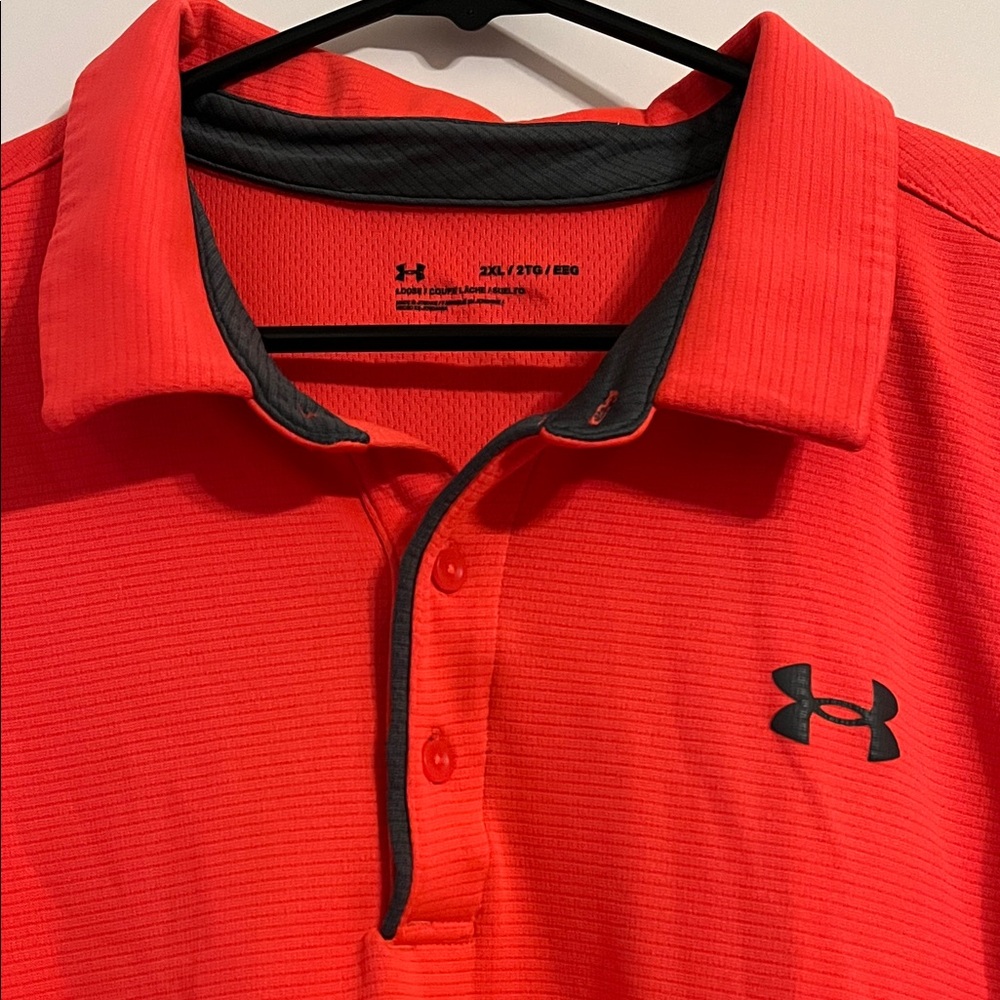 Under Armour Men's Bright Red Polo Shirt - Picture 2 of 8